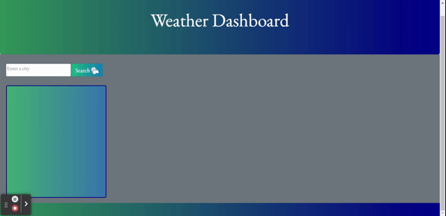 Weather Dashboard Preview